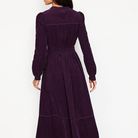 NWT 8 R Boden Zoe Zip Up Cord Midi Dress Purple - Picture 3 of 5